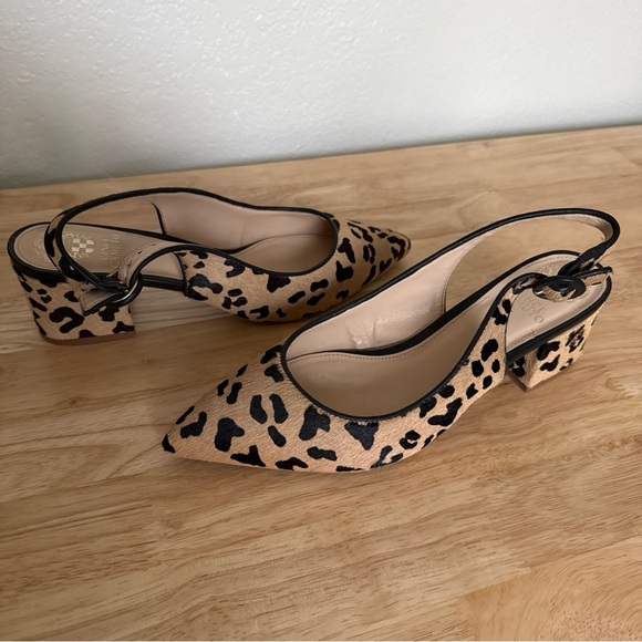Vince Camuto Slingback Pump Heels Cheetah Print Adjustable Womens Size 8M - Picture 3 of 10